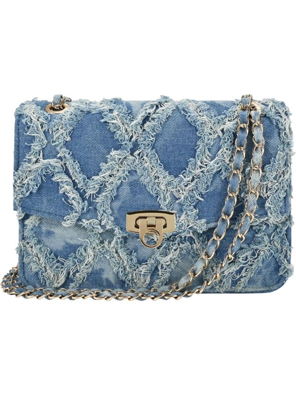 Quilted Crossbody Shoulder Bag for Women, Medium Vegan Leather Clutch with Chain